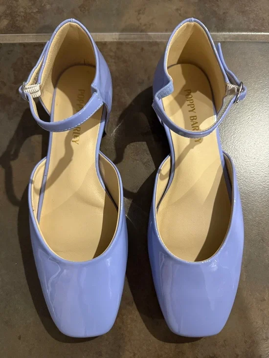 Poppy Barley The Gallery Mary Jane Cornflower Patent Ankle-Strap Flats - Picture 5 of 9